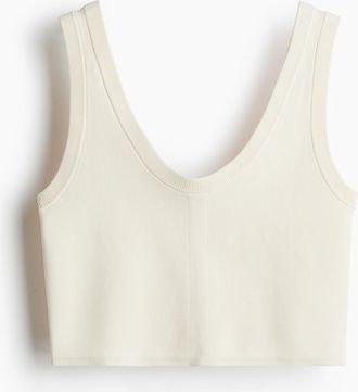 H&M Tanktop aus engmaschigem Strick - White