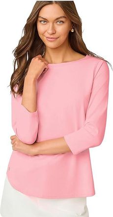 Lilly Pulitzer Key West 3/4 Sleeve Top Womens Clothing Conch Shell Pink : XXS, Cotton/Modal/Spandex