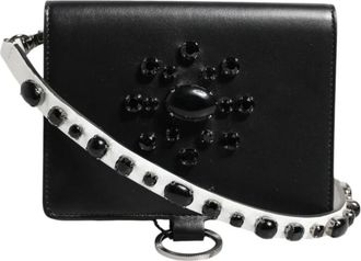 Dolce & Gabbana Wallets & Cardholders, female, Black, Size: ONE SIZE Crystal Embellished Card Holder Wallet