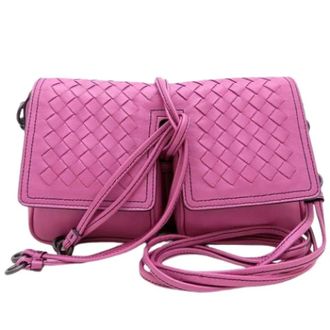 Bottega Veneta Pre-owned Cross Body Bags, female, Purple, Size: ONE SIZE Pre-owned Intrecciato Shoulder Bag