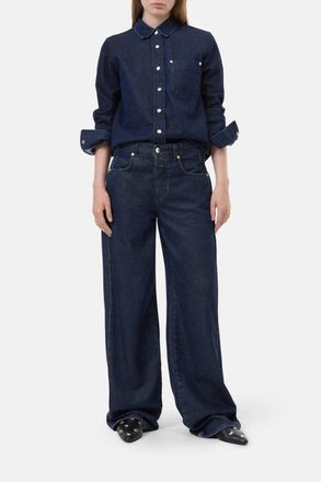 Closed Classic Shirt With Pocket In Dark Blue Denim