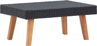 vidaXL Garden Coffee Table Poly Rattan Black, 310222