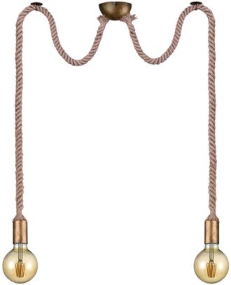 Trio Leuchten Trio Lighting L&aacute;mpara De Techo Vintage Con 2 Cuerdas Bronce Viejo Rope