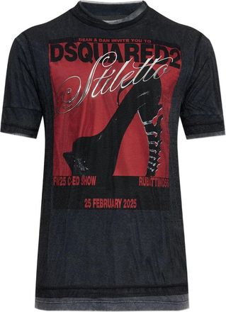 Dsquared2 T Shirt Grigio, Rosso-Uomo