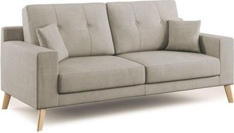 Divani.Store Danish Sof&aacute; Moderno De Tela Suave E Impermeable 146 Cm Crema