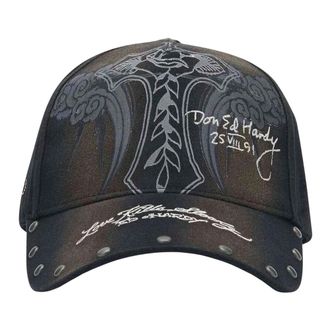 Ed Hardy Storming Rose 5 Panel Trucker Cap - unisex - Petten - Zwart - ONE Size - Katoen - Accessoires