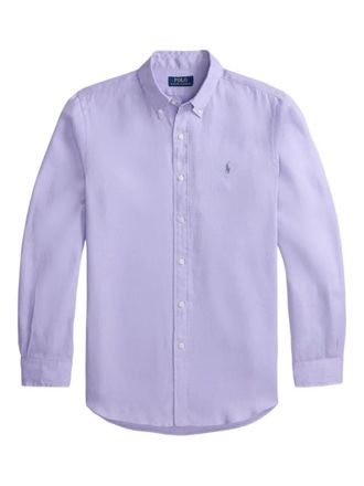 Polo Ralph Lauren long-sleeve shirt - men - Linen/Flax - L - Purple