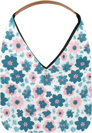 Generic Aesthetic Flower Reusable Lightweight Grocery Bags - Foldable Into Compact Pouch, Washable & Sturdy, Multipurpose for Shopping and Travel