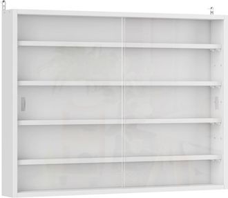 HOMCOM Vitrina de pared 80x9.5x60 cm blanco