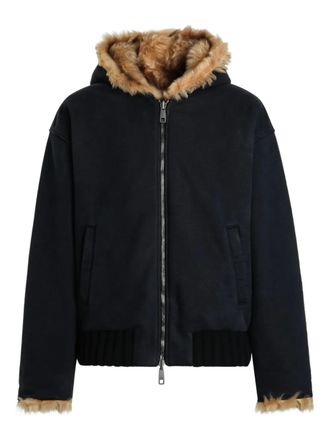 Dolce & Gabbana faux-fur reversible hooded jacket - men - Cotton/Cotton - M - Black