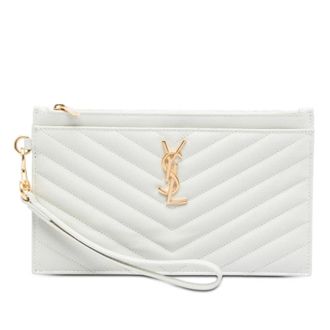 Saint Laurent Pre-owned Saint Laurent Grain De Poudre Chevron Monogram Bill Pouch Ladies IVLGKRV8VS0Q4QMQ