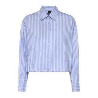 Pinko Shirts, female, Blue, Size: 2XS Striped Shirt