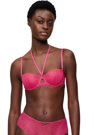 Triumph Balconette-BH TRIUMPH That Night In Vegas, Damen, Gr. 70, Cup C, rosa (flashy pink), Mesh, Obermaterial: 47% Polyester, 43% Polyamid, 10% Elasthan, BH
