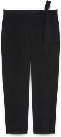 Fiorella Rubino Lenzing Ecovero viscose broek - Dames - Vrijetijds broeken - Zwart - 2XL - Leer - Broeken