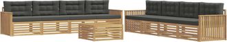 vidaXL Conjunto De Sof&aacute;s De Exterior 9 Uds. Blanco Y Antracita Vidaxl