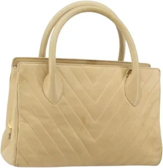 Chanel Pre-owned Handbags, female, Beige, Size: ONE SIZE Pre-owned Vintage Handbag