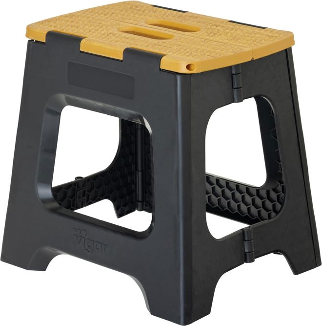 Dyforce Klapp-Tritthocker – Faltbar, Trägt Bis 180kg, Mit Griff, Rutschfest, 44,5cm Hoch, Für Küche & Haushalt
