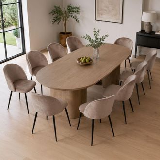 Dmora Silla Achito, 10 Sillas, Acolchada, Peso Soportado 120 Kg, Gris Tortora