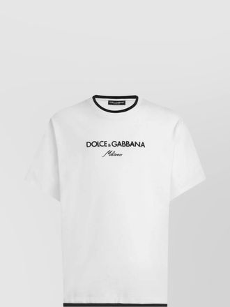Dolce & Gabbana logo embroidered cotton t-shirt