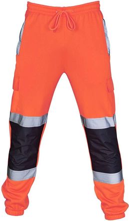 Generic Hi Viz Mens Work Trousers Reflective Safety Hi Vis Joggers for Men, Waterproof Work Trousers with Multi Pockets Sweatpant Outdoor Training Pant Trouse