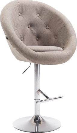 Clp Taburete de bar regulable y giratorio en Tela Gris topo