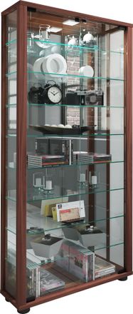ebuy24 Ebuy24 - Vitrina De Vidrio Vcm De Pie Vitrina De Vidrio Con Vidrio De Seguridad Esg Dimensiones Aprox. Al. 115 X An. 59 X P. 18 Cm Soporte Vitrina Vid