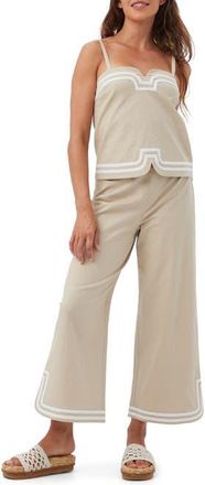 Trina Turk Avignon Linen Top in Biarritz Beige at Nordstrom, Size 10