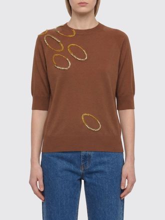 Dries Van Noten Merino Wool Sweater with Rhinestones