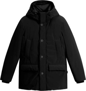 Woolrich Stijlvolle Parka voor Buitavonturen - Heren - Parka Jassen - Zwart - S - Polyester - Jassen