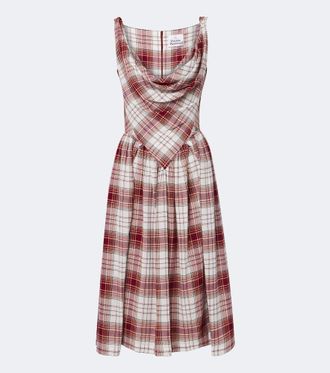 Vivienne Westwood Abito midi Sunday in cr&ecirc;pe tartan