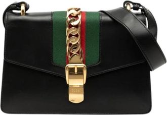 Gucci Pre-owned Sylvie Schoudertas - Dames - Vintage Schoudertas - Zwart - ONE Size - Leer - Vintage
