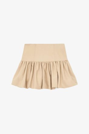 Ganni Warm Sand Skirt in Beige Cotton - Size 10/12 Organic