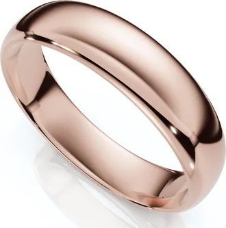 Pompeii3 5mm Dome High Polished Wedding Band 10k Rose Gold