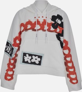 Marni White Printed Hoodie