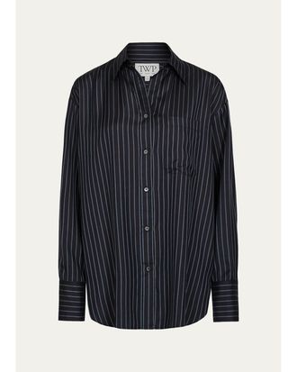TWP Big Joe Striped Silk Shirt