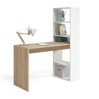 Calicosy Reversible Desk With Storage Shelf - W120 Cm in Light Oak