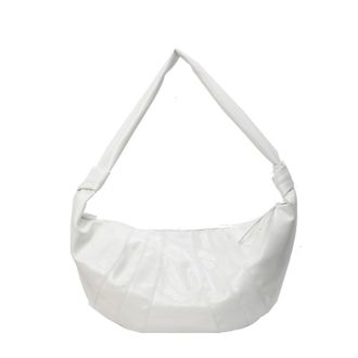 Generic Crescent Shoulder Bag - PU Leather Hobo Tote for Travel & Everyday Use(Silver)