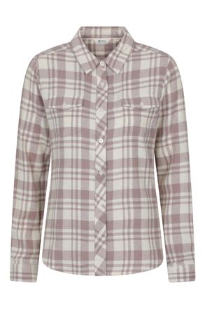 Mountain Warehouse Willow Brushed Flannel Ls Womens Shirt - Lightweight, Soft Lining with Extra Warmth & Comfort - Easy to Pack & Easy Care - Great for Travelling Beige 