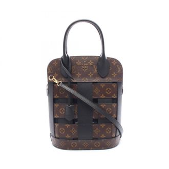 Louis Vuitton Black Brown Monogram Coated Canvas Handbag Tote Bag (Pre-Owned)