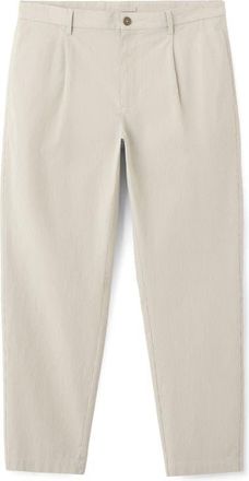 Mango Tonal Stripe Regular Fit Pants in Medium Brown at Nordstrom, Size 32