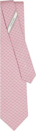 Ferragamo Cravatta in seta con stampa - Rosa