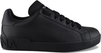 Dolce & Gabbana Portofino Low-top Sneakers - Heren - Sneakers - Zwart - 40 1/2 EU - Leer - Schoenen