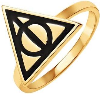 Harry Potter Deathly Hallows Ring, 18KT Yellow Flash Plated, Size 6 in Gold at Nordstrom