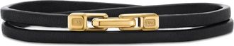 David Yurman Bracciale Streamline Double Wrap in pelle e oro giallo 18kt (4mm)