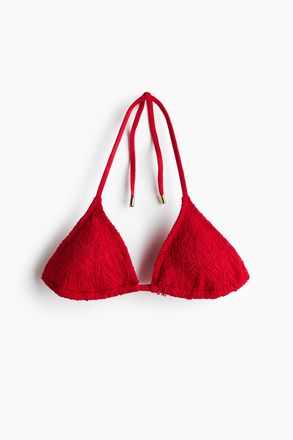 H&M Wattiertes Triangel-Bikinitop - Rot