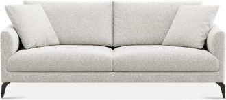 Castlery Lena Sofa Customized, (Performance Boucle) Light Grey (Matte Black Legs), Spill Resistant, Removable Covers for Sofas, Castlery