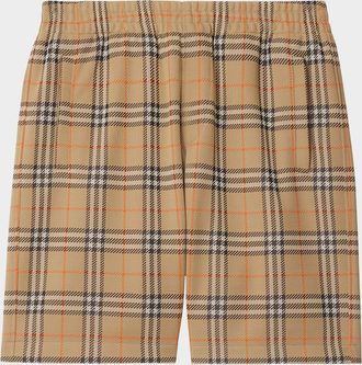 Burberry Mens Jersey Check Pull-On Shorts