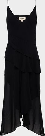 L'agence Sunniva Tiered Midi Dress