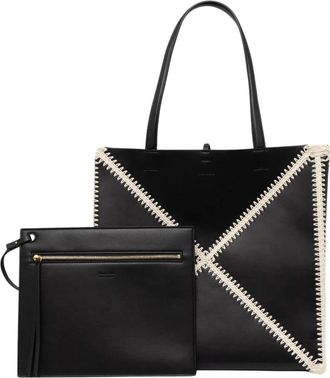 Nanushka Tassen, Dames, Zwart, ONE Size, Polyester, Origami Tote