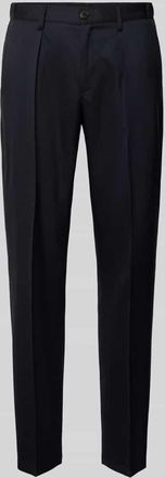 Profuomo Anzughose aus Wolle-Elasthan-Mix mit B&uuml;gelfalten in Marine, Gr&ouml;&szlig;e 46